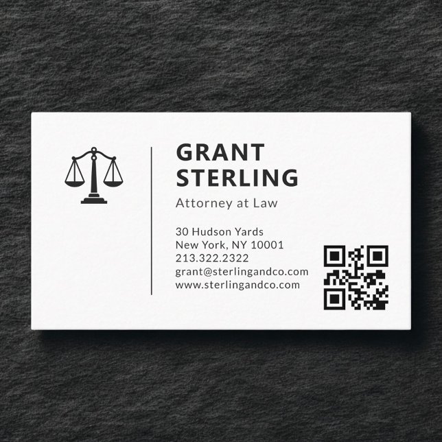 Carte De Visite Code QR Avocat Code de Justice (Créateur téléchargé)