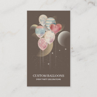 Carte De Visite Code QR ballon Zodiaque fête événement moderne mar