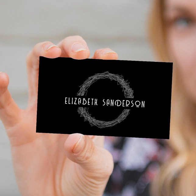 Carte De Visite Code QR Black Business moderne (Créateur téléchargé)