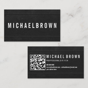 Carte De Visite Code QR Black Driver Bold Modern