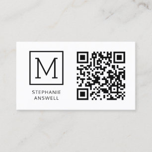 Carte De Visite Code QR blanc minimum logo professionnel