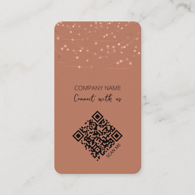 Carte De Visite Code QR Boho Connectez-vous avec nous (Devant)