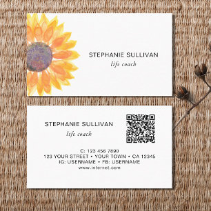 Carte De Visite Code QR botanique de l'entraîneur à vie