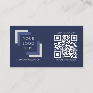 Carte De Visite Code QR Business Custom Logo Marine Modern
