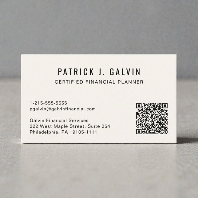 Carte De Visite Code QR CFP Certified Financial Planner (CFP Certified Financial Planner QR Code Business Card)