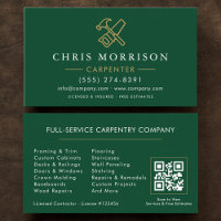 Code QR Charpentier Moderne Vert Or