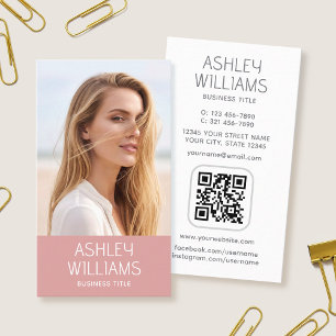 Carte De Visite Code QR couleur moderne personnalisé avec photo él