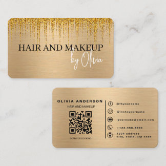 Carte De Visite Code QR d'artiste capillaire et de maquillage en o