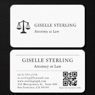 Carte De Visite Code QR d'avocat