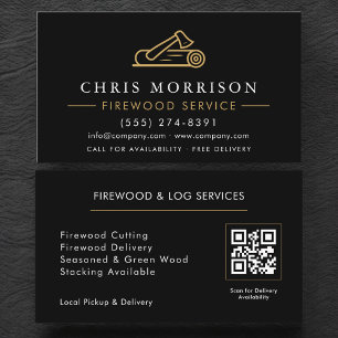Carte De Visite Code QR de bois de chauffage