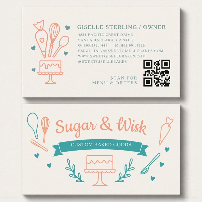 Carte De Visite Code QR de boulangerie (Créateur téléchargé)