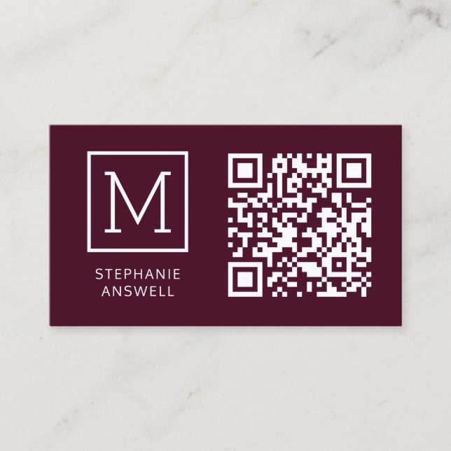 Carte De Visite Code QR de Bourgogne minimum Logo professionnel (Devant)