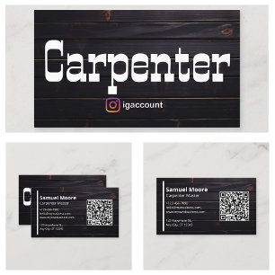 Carte De Visite Code QR de charpentier