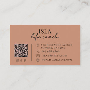 Carte De Visite Code QR de coach de vie moderne