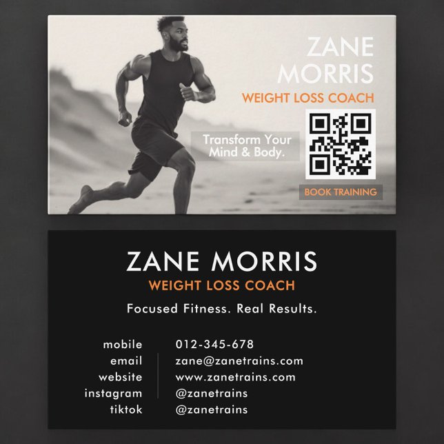 Carte De Visite Code QR de coach en perte de poids (Créateur téléchargé)
