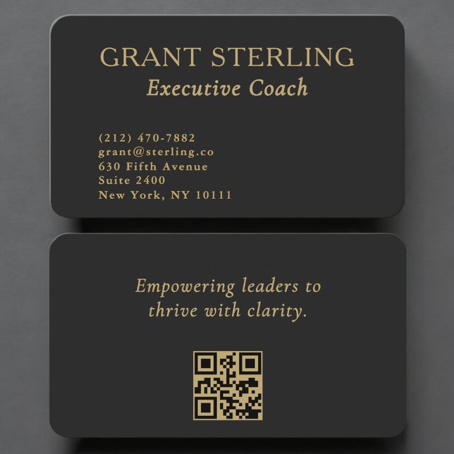 Carte De Visite Code QR de coach exécutif professionnel (Créateur téléchargé)