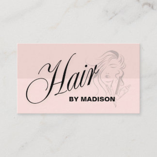 Carte De Visite Code QR de coiffeur Rose Brumeuse