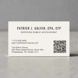 Carte De Visite Code QR de comptable CPA