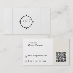 Carte De Visite Code QR de concepteur graphique moderne minimal