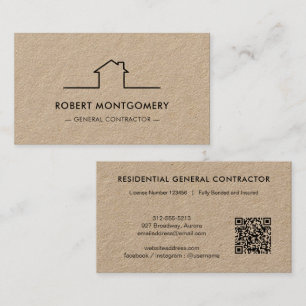 Carte De Visite Code QR de constructeur moderne
