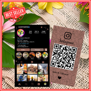 Carte De Visite Code QR de constructeur professionnel de bâtiment 