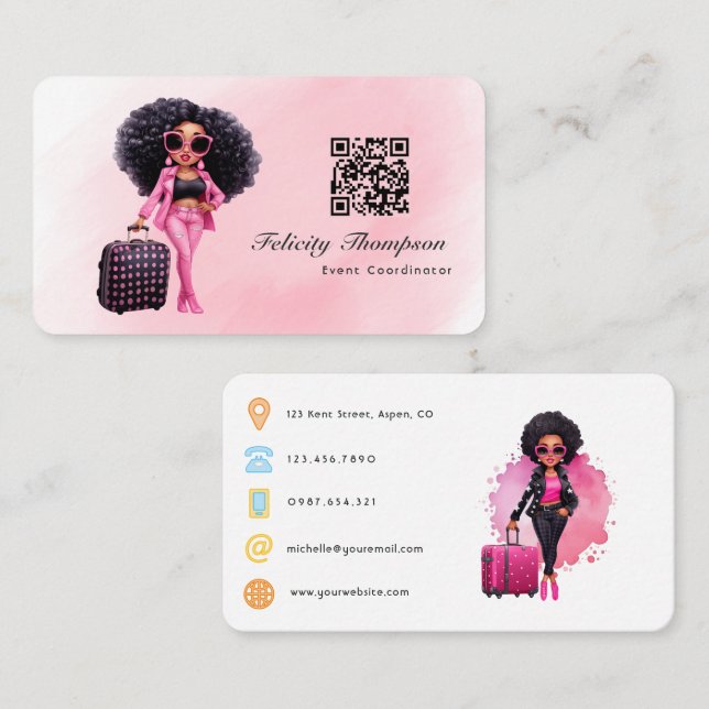 Carte De Visite Code QR de coordinateur d'événement (Devant / Derrière)