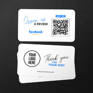 Carte De Visite Code QR de critiques Facebook Lien de critique d'e