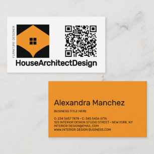 Carte De Visite Code QR de design d'intérieur Architect