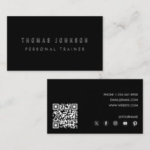 Carte De Visite Code QR de fitness d'entraîneur personnel moderne