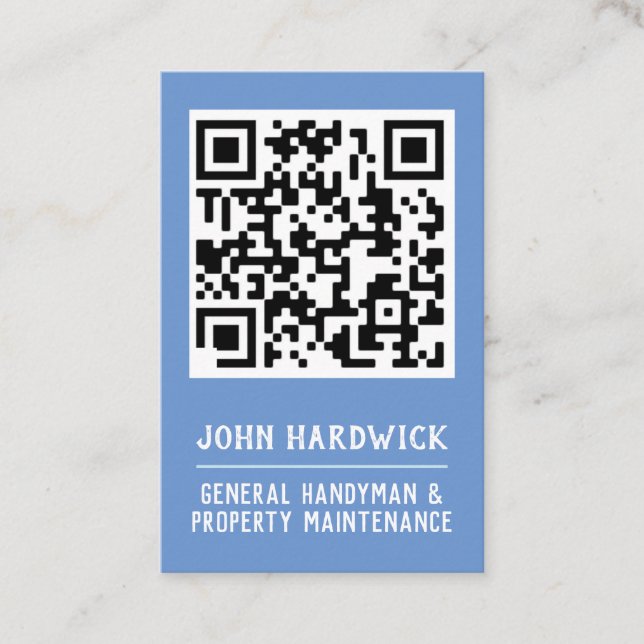 Carte De Visite Code QR de Handyman et d'entretien des propriétés (Devant)