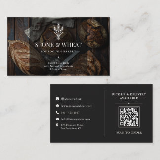 Carte De Visite Code QR de la boulangerie artisanale au levain rus