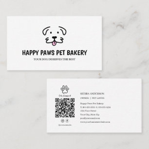 Carte De Visite Code QR de la boulangerie de friandises pour chien