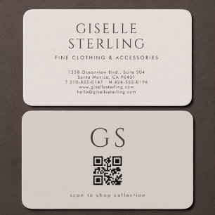 Carte De Visite Code QR de la boutique Neutre