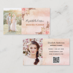 Carte De Visite Code QR de la pampas herbe wedding planner