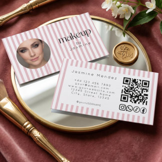 Carte De Visite Code QR de la photo de la bande rose Blush MUA Icô