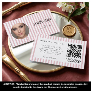 Carte De Visite Code QR de la photo de la bande rose Blush MUA Icô