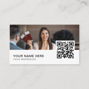 Carte De Visite Code QR de l'agent de voyage