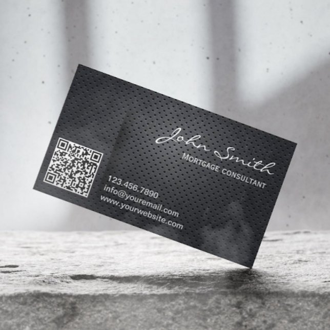 Carte De Visite Code QR de l'agent hypothécaire Métal (Créateur téléchargé)
