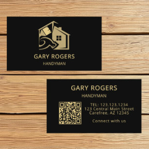 Carte De Visite Code QR de l'artisan menuisier réparateur à domici