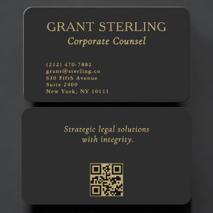 Carte De Visite Code QR de l'avocat d'entreprise professionnel