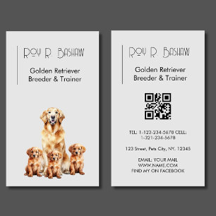 Carte De Visite Code QR de l'éleveur de chiens