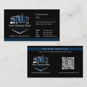 Carte De Visite Code QR de l'entreprise de camionnage professionne