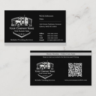 Carte De Visite Code QR de l'entreprise de camionnage professionne