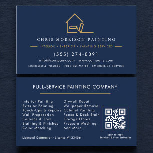 Carte De Visite Code QR de l'entreprise de peinture Professionnell