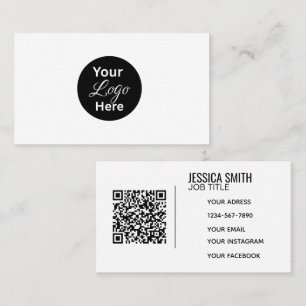 Carte De Visite Code QR de l'entreprise professionnelle minimalist