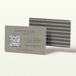 Carte De Visite Code QR de l'homme de réparation à domicile
