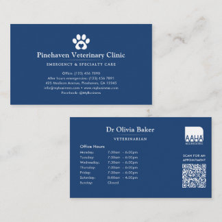 Carte De Visite Code QR de l'hôpital vétérinaire / animalier