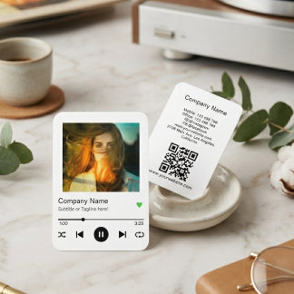 Carte De Visite Code QR de liste de lecture moderne Lecteur de mus