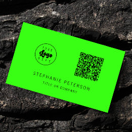 Carte De Visite Code QR de logo d'entreprise personnalisé gras ver