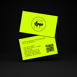 Carte De Visite Code QR de logo d'entreprise personnalisé jaune né